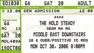 The Hold Steady - October 30th, 2006 in Cambridge, MA