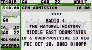 Radio 4 - October 10th, 2003 in Cambridge, MA