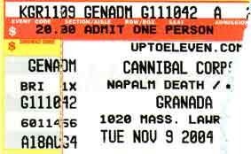 Cannibal Corpse - November
9th, 2004 in Lawrence, KS