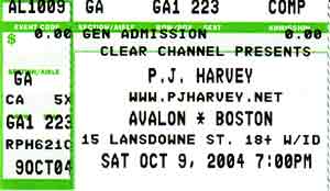 PJ Harvey - October 9th, 2004 in Boston, MA