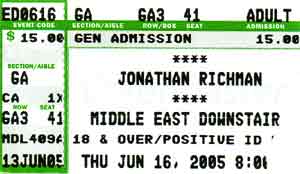 Jonathan Richman - June 16th, 2005